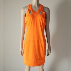 Gretchen Scott Sleeveless Mini Bodycon Dress Womens 2-4 Orange Stretch